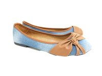 Damen Slipper Halbschuhe Ballerina Loafer Mokassins Slip On Flats Freizeit Lt. Blue # 5598