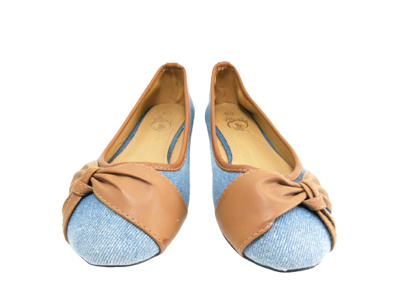 Damen Slipper Halbschuhe Ballerina Loafer Mokassins Slip On Flats Freizeit Lt. Blue # 5598