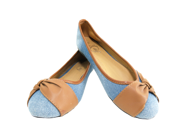 Damen Slipper Halbschuhe Ballerina Loafer Mokassins Slip On Flats Freizeit Lt. Blue # 5598