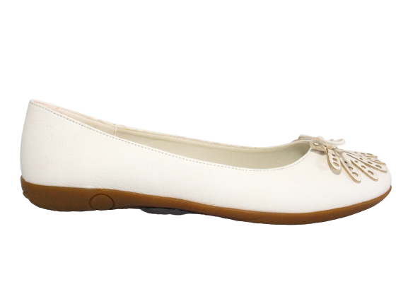 Ballerines Mocassins Slip-on pour femmes, chaussures plates décontractées, blanc # 139522