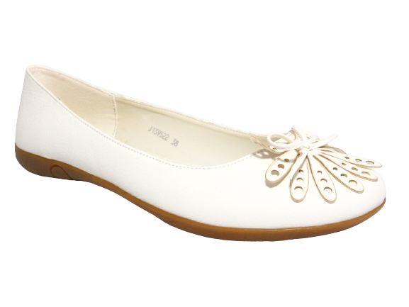 Ballerines Mocassins Slip-on pour femmes, chaussures plates décontractées, blanc # 139522