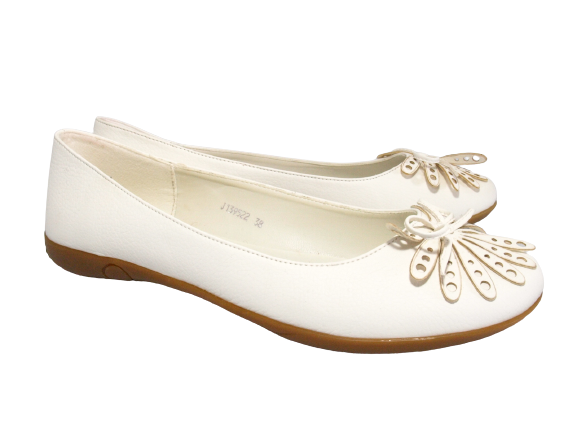Ballerines Mocassins Slip-on pour femmes, chaussures plates décontractées, blanc # 139522