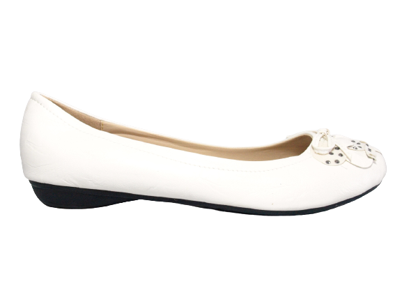 Ballerines mocassins sans lacets pour femmes, chaussures plates décontractées, blanc # 102