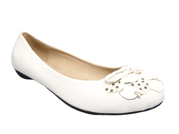 Ballerines mocassins sans lacets pour femmes, chaussures plates décontractées, blanc # 102