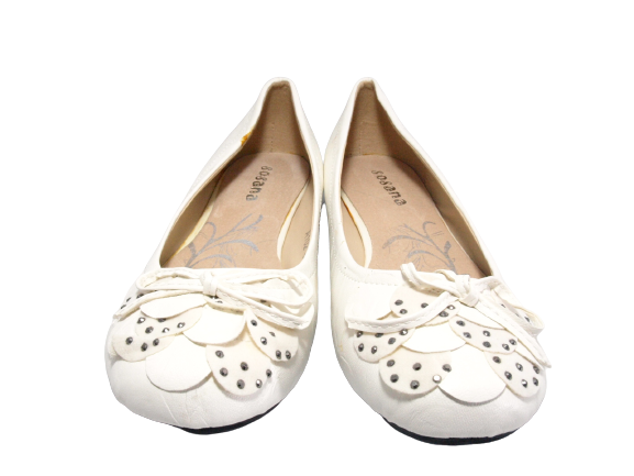 Ballerines mocassins sans lacets pour femmes, chaussures plates décontractées, blanc # 102