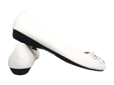 Damen Slipper Halbschuhe Ballerina Loafer Mokassins Slip On Flats Freizeit White # 102