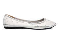 Damen Slipper Halbschuhe Ballerina Loafer Mokassins Slip On Flats Freizeit White # 688-22