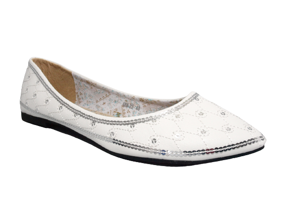 Ballerines mocassins à enfiler pour femme chaussures basses décontractées blanc # 688-22