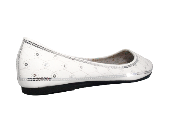 Ballerines mocassins à enfiler pour femme chaussures basses décontractées blanc # 688-22