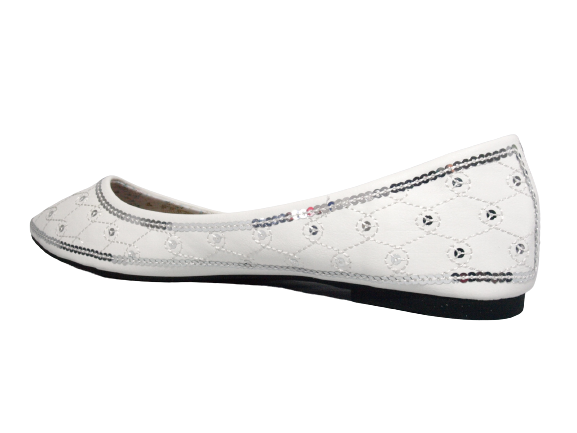 Ballerines mocassins à enfiler pour femme chaussures basses décontractées blanc # 688-22
