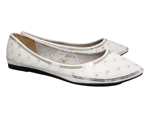 Ballerines mocassins à enfiler pour femme chaussures basses décontractées blanc # 688-22