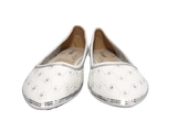 Damen Slipper Halbschuhe Ballerina Loafer Mokassins Slip On Flats Freizeit White # 688-22