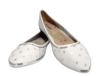 Damen Slipper Halbschuhe Ballerina Loafer Mokassins Slip On Flats Freizeit White # 688-22