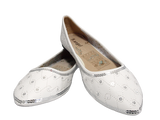 Damen Slipper Halbschuhe Ballerina Loafer Mokassins Slip On Flats Freizeit White # 688-22