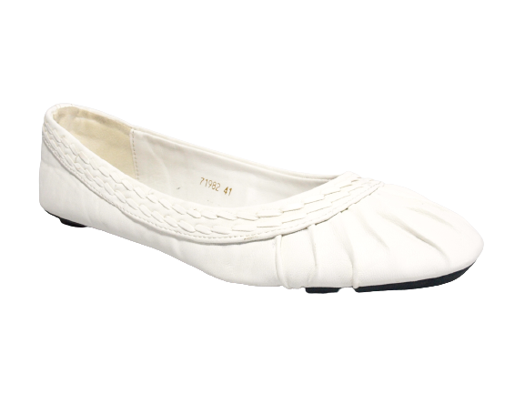 Ballerines mocassins à enfiler pour femme chaussures basses décontractées blanc # 71982