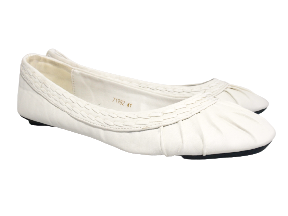 Ballerines mocassins à enfiler pour femme chaussures basses décontractées blanc # 71982