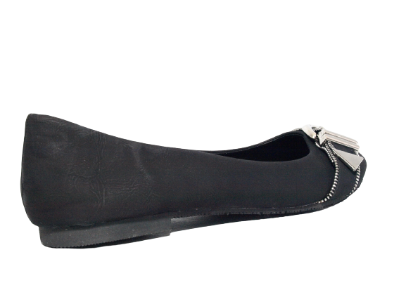 Ballerines mocassins sans lacets pour femmes, chaussures plates décontractées, noir # 013