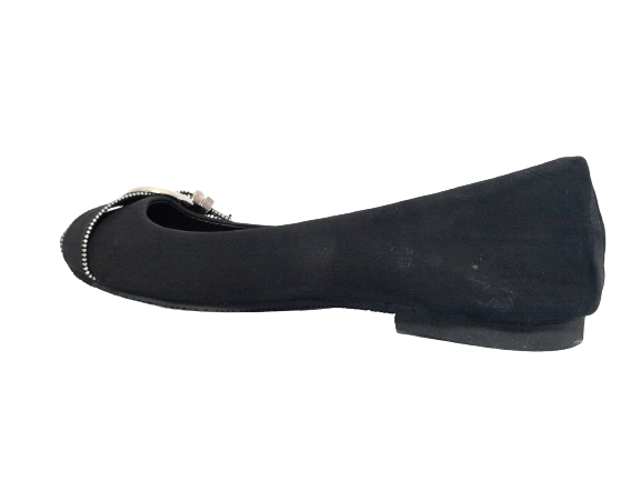 Ballerines mocassins sans lacets pour femmes, chaussures plates décontractées, noir # 013