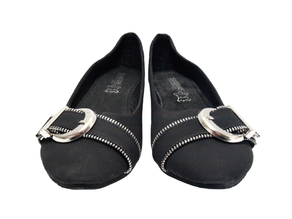 Ballerines mocassins sans lacets pour femmes, chaussures plates décontractées, noir # 013
