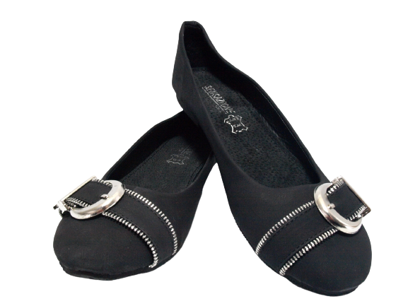 Ballerines mocassins sans lacets pour femmes, chaussures plates décontractées, noir # 013
