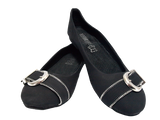 Damen Slipper Halbschuhe Ballerina Loafer Mokassins Slip On Flats Freizeit Black # 013