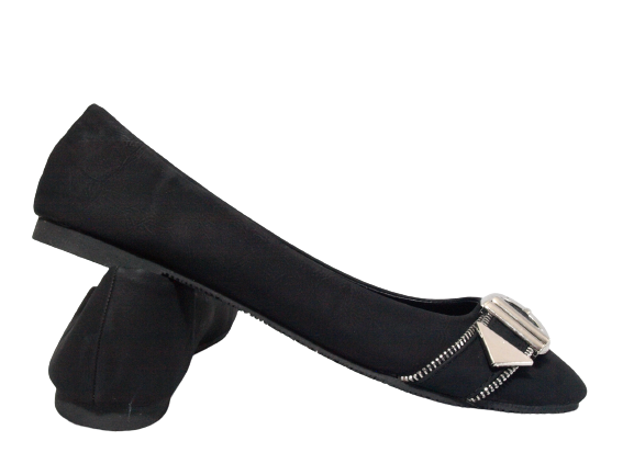 Ballerines mocassins sans lacets pour femmes, chaussures plates décontractées, noir # 013