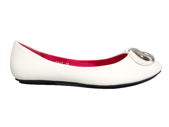 Ballerines mocassins à enfiler pour femmes, chaussures basses, style décontracté, blanc # 6845