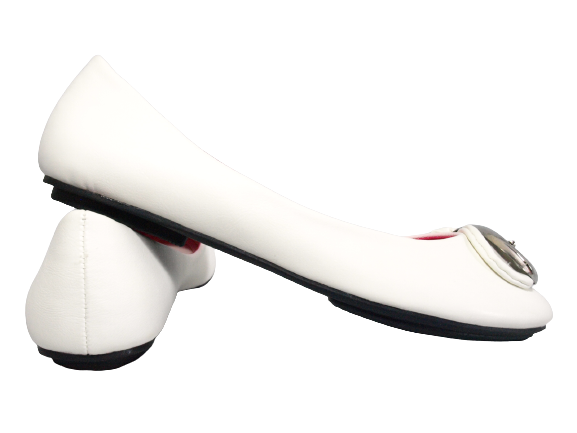 Ballerines mocassins à enfiler pour femmes, chaussures basses, style décontracté, blanc # 6845