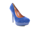 Damen High Heel Plateau Pumps Abendschuhe Stilettos Blue Velour Optik # 7682