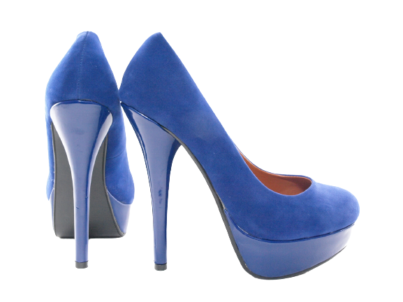 Escarpins à talons hauts et plateforme pour femme, chaussures de soirée, stilettos, aspect velours bleu # 7682