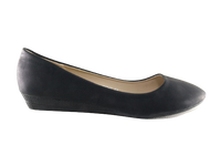 Damen Slipper Keilabsatz Ballerina Loafer Mokassins Slip On Flats Freizeit Black # 8112