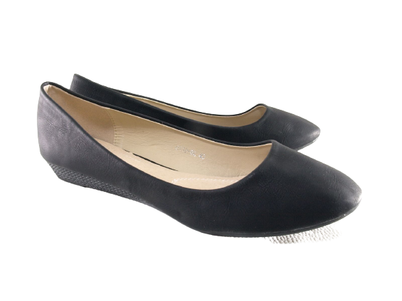 Ballerines à semelles compensées pour femmes, mocassins slip-on, chaussures plates décontractées, noir # 8112