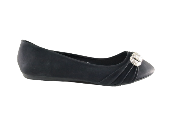 Ballerines mocassins à enfiler pour femmes, chaussures plates décontractées, noir # 8274