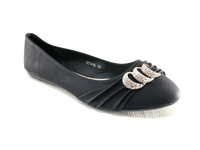 Damen Slipper Halbschuhe Ballerina Loafer Mokassins Slip On Flats Freizeit Black # 8274
