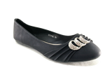 Damen Slipper Halbschuhe Ballerina Loafer Mokassins Slip On Flats Freizeit Black # 8274