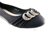 Damen Slipper Halbschuhe Ballerina Loafer Mokassins Slip On Flats Freizeit Black # 8274