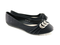 Damen Slipper Halbschuhe Ballerina Loafer Mokassins Slip On Flats Freizeit Black # 8274