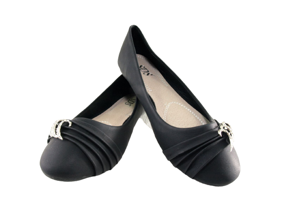 Ballerines mocassins à enfiler pour femmes, chaussures plates décontractées, noir # 8274