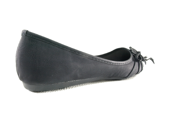 Mocassins ballerines chaussures basses pour femmes sans lacets décontractées noir # 1876