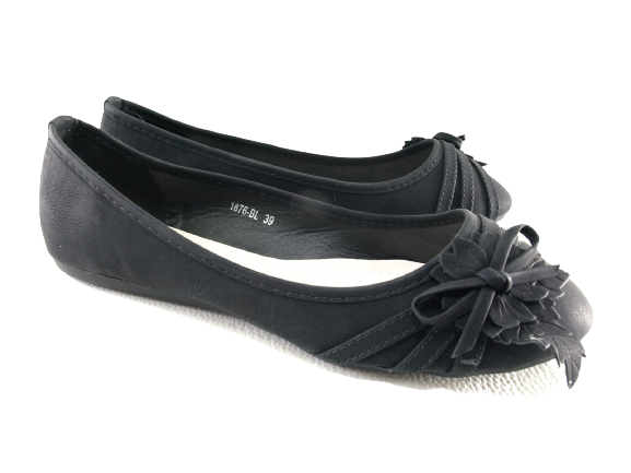 Mocassins ballerines chaussures basses pour femmes sans lacets décontractées noir # 1876