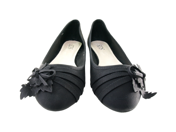 Mocassins ballerines chaussures basses pour femmes sans lacets décontractées noir # 1876