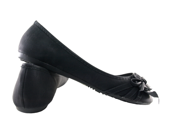Mocassins ballerines chaussures basses pour femmes sans lacets décontractées noir # 1876