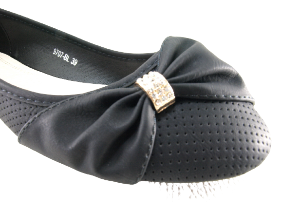 Damen Slipper Halbschuhe Ballerina Loafer Mokassins Slip On Flats Freizeit Black # 9707