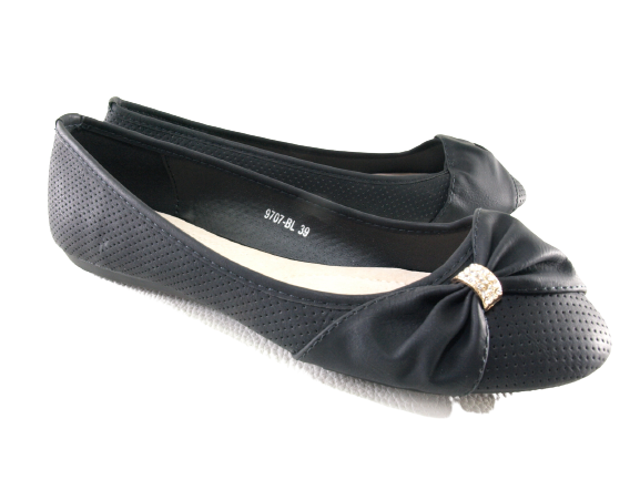Damen Slipper Halbschuhe Ballerina Loafer Mokassins Slip On Flats Freizeit Black # 9707
