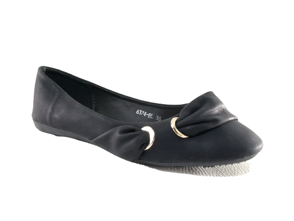 Mocassins ballerines chaussures basses pour femmes slip-on plates décontractées noir # 6374