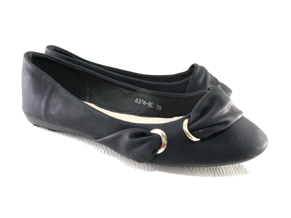 Mocassins ballerines chaussures basses pour femmes slip-on plates décontractées noir # 6374