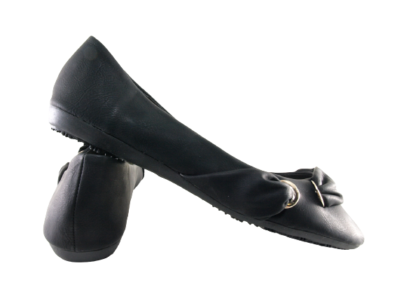 Mocassins ballerines chaussures basses pour femmes slip-on plates décontractées noir # 6374