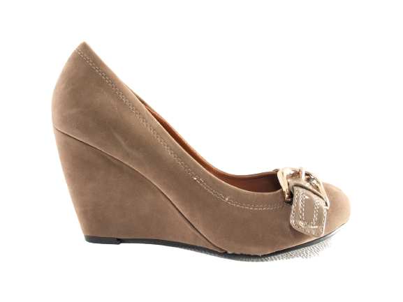 Women's Wedge Pumps Wedges Shoes Khaki Suede Look # 7835