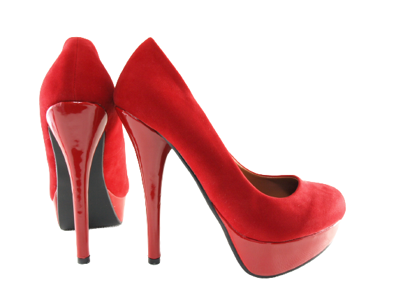 Escarpins compensés à talons hauts pour femmes, chaussures de soirée, stilettos, aspect velours rouge # 7682