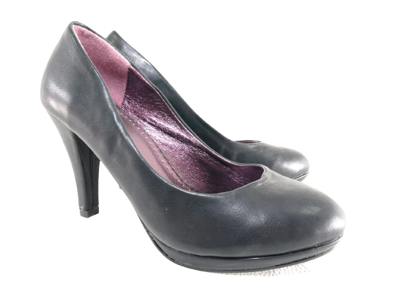 Escarpins à talons hauts et plateforme pour femme, chaussures de soirée, stilettos, noir # 5889